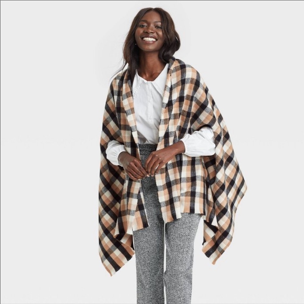 Women’s Plaid Wrap Jacket. A New Day. One Size